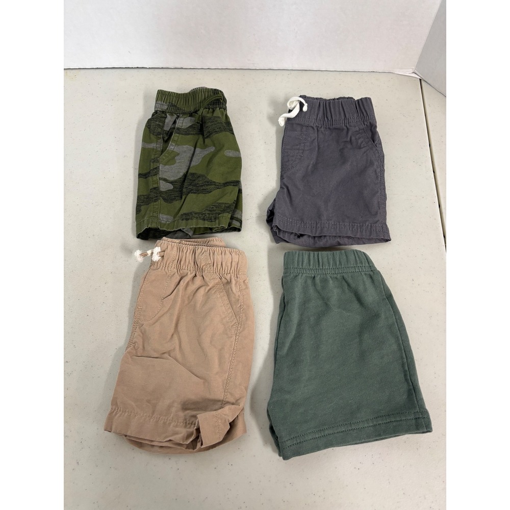 Baby Boy Shorts Bundle 12M Carters Jumping Beans Garanimals Camo Khaki Set of 4